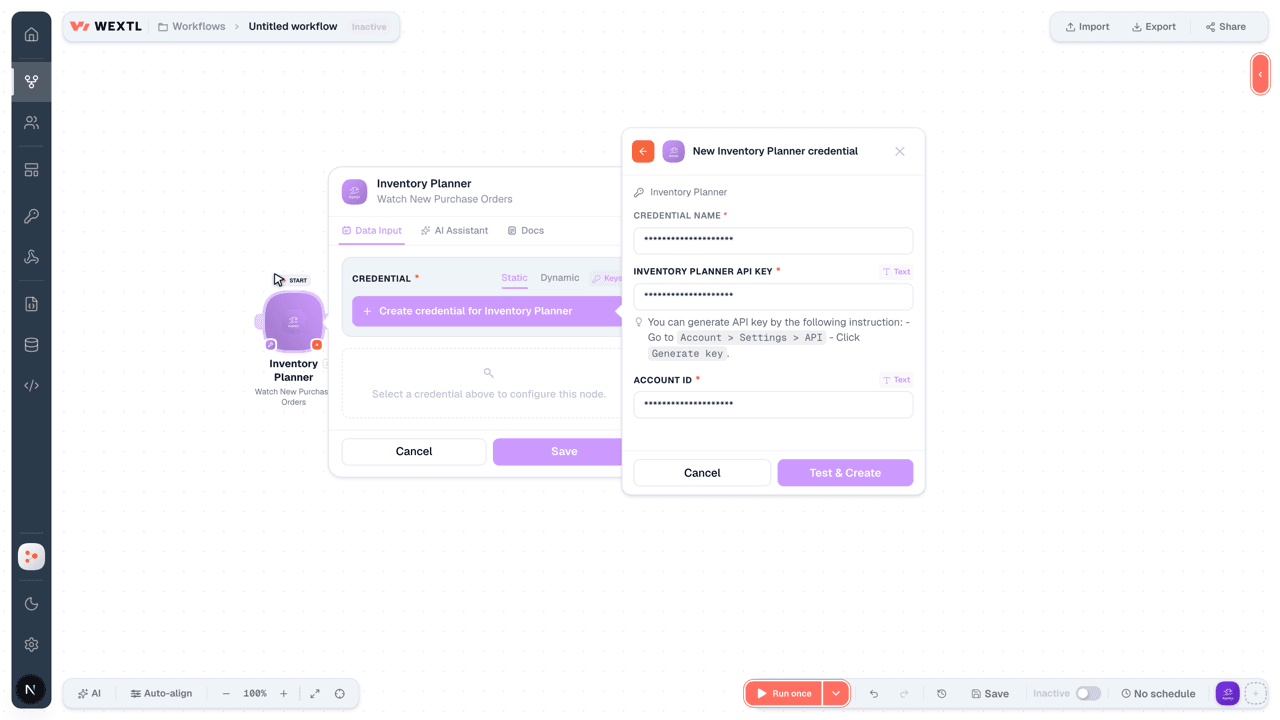 Connecting Inventory Planner to WEXTL®