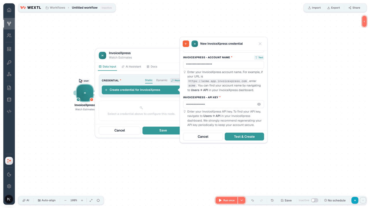 Connecting InvoiceXpress to WEXTL®