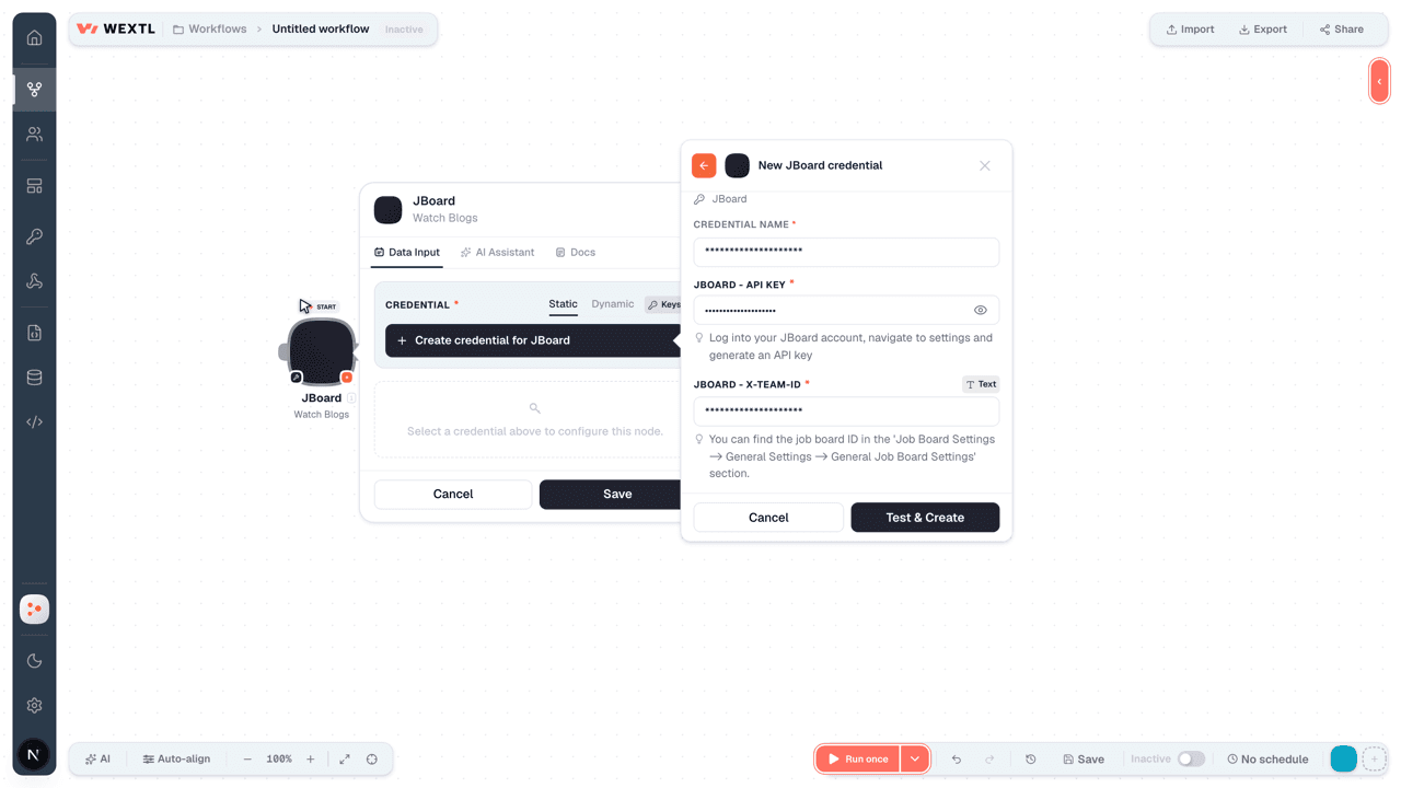 Connecting JBoard to WEXTL®