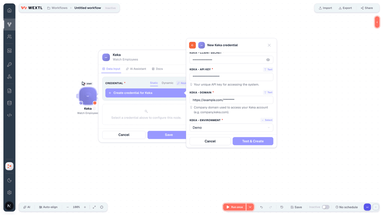 Connecting Keka to WEXTL®