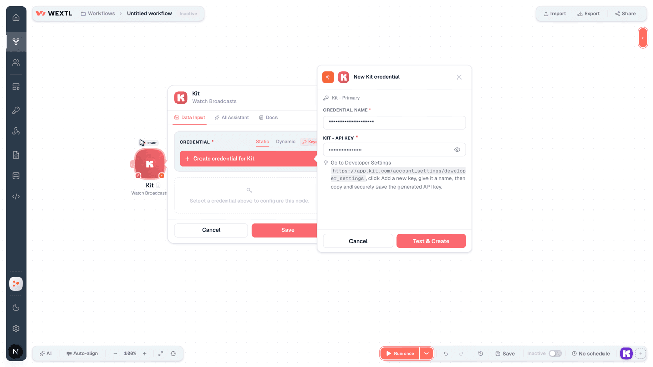 Connecting Kit to WEXTL®