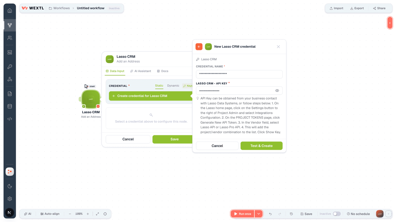 Connecting Lasso CRM to WEXTL®