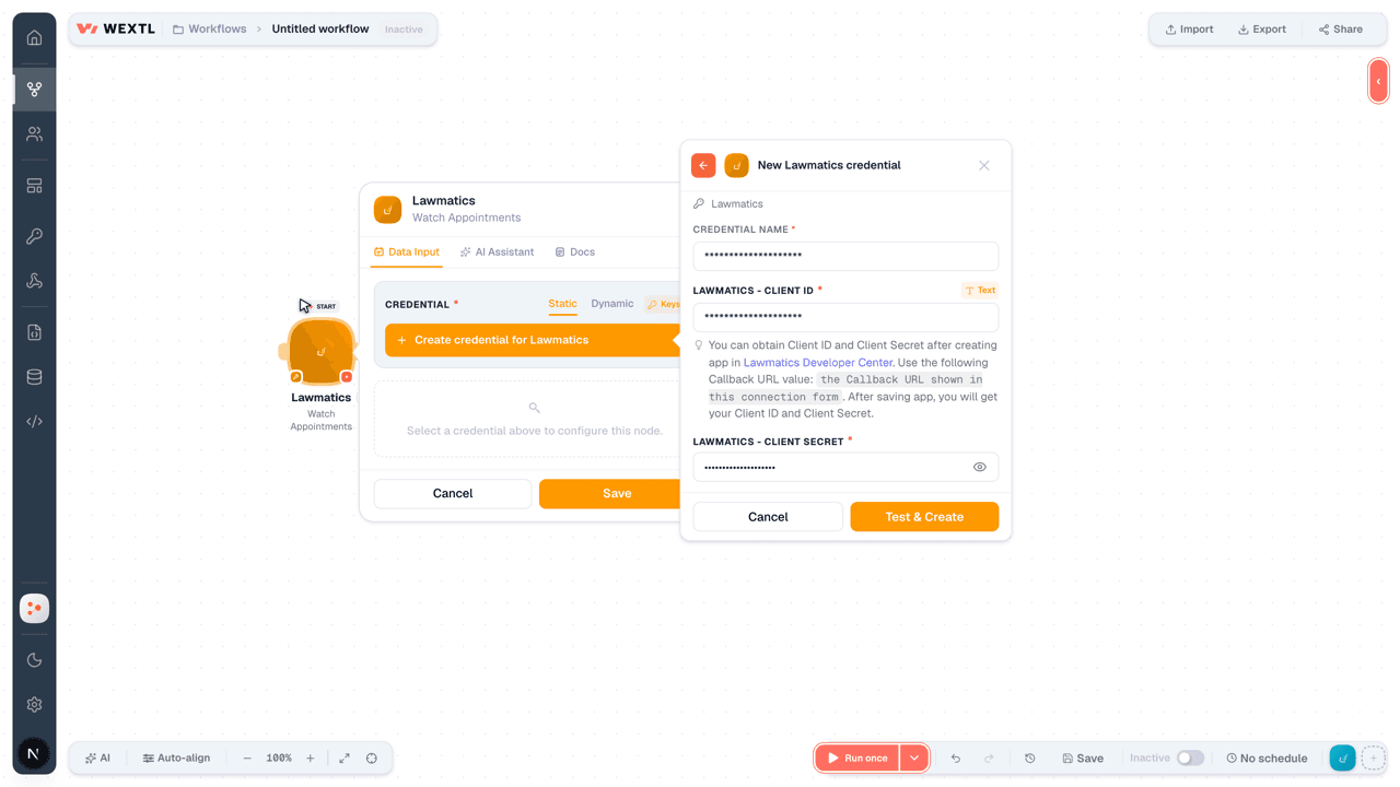 Connecting Lawmatics to WEXTL®
