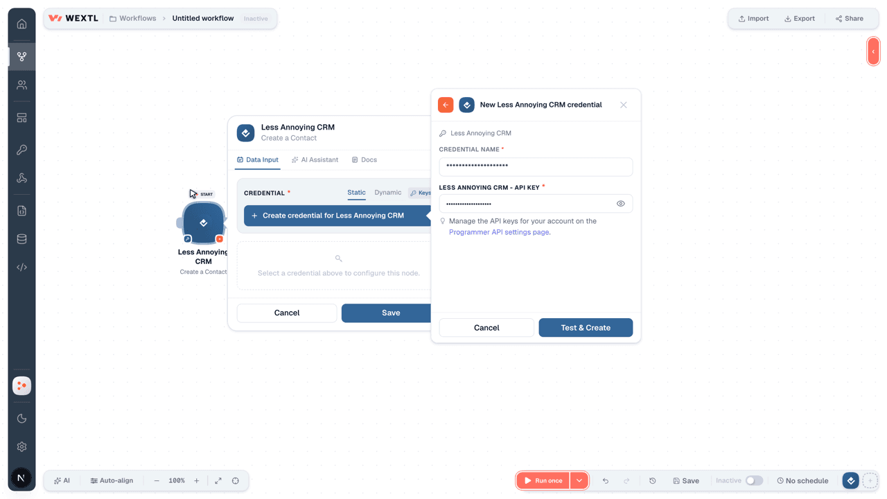 Connecting Less Annoying CRM to WEXTL®