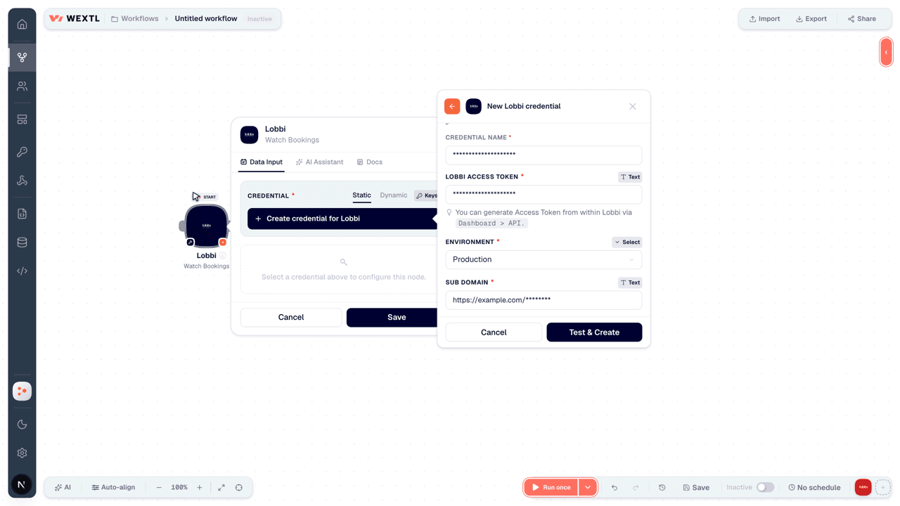 Connecting Lobbi to WEXTL®
