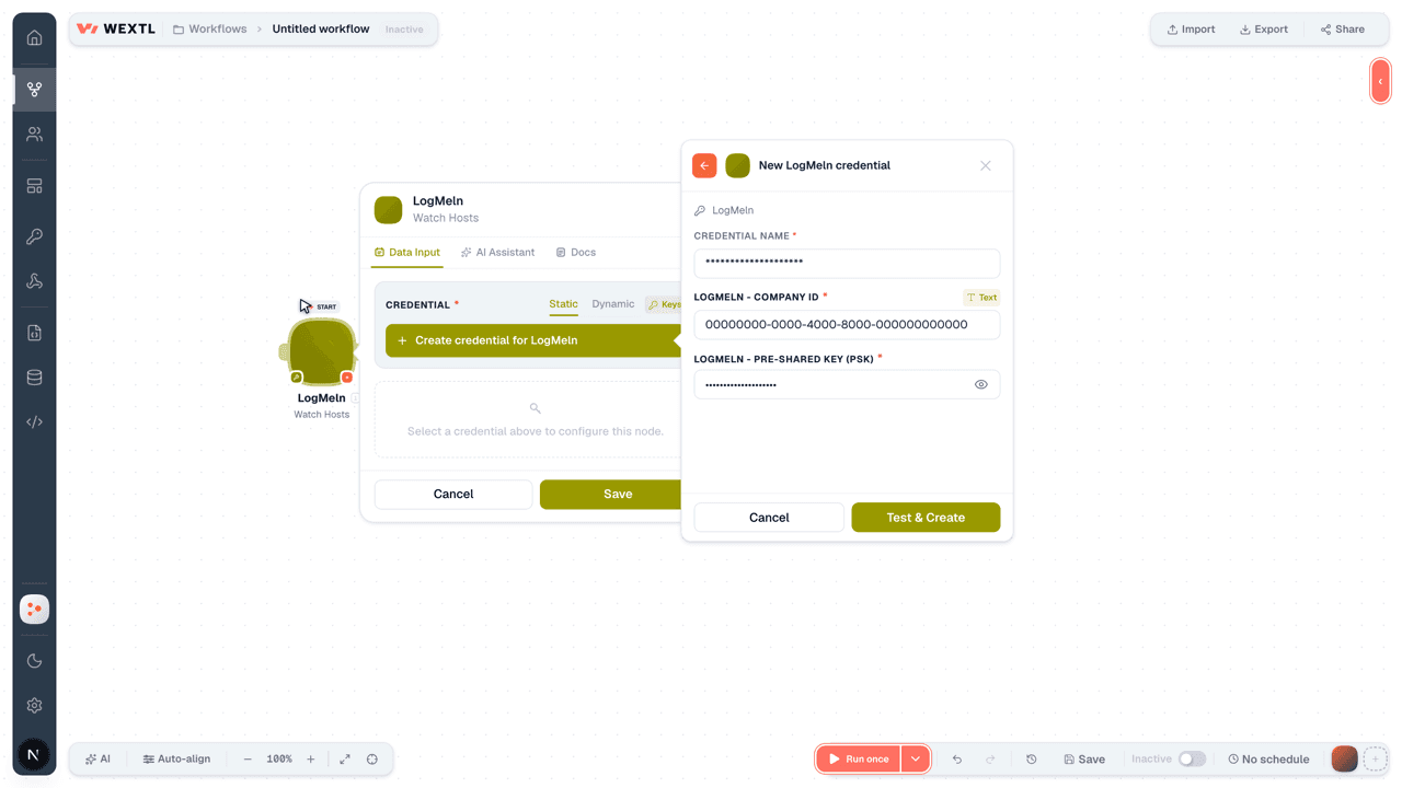 Connecting LogMeln to WEXTL®