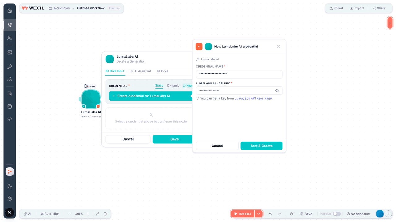 Connecting LumaLabs AI to WEXTL®