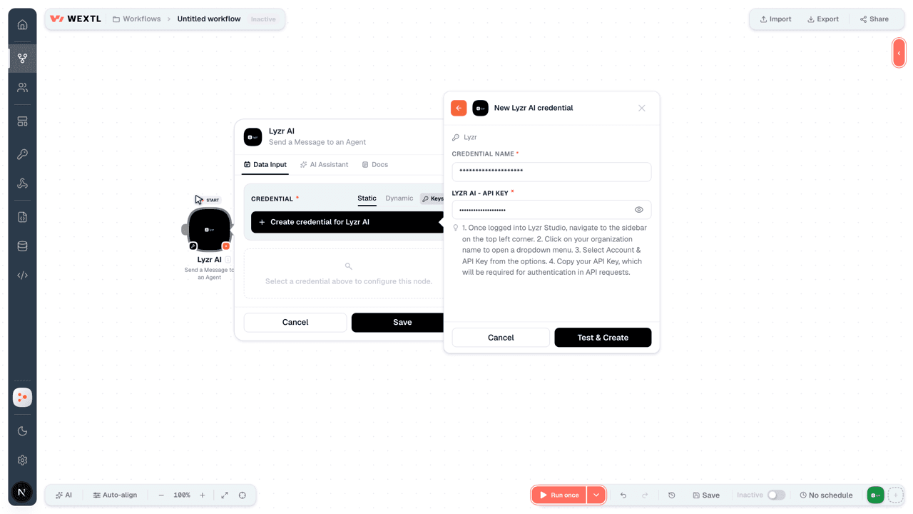 Connecting Lyzr AI to WEXTL®