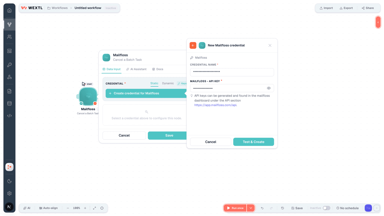 Connecting Mailfloss to WEXTL®