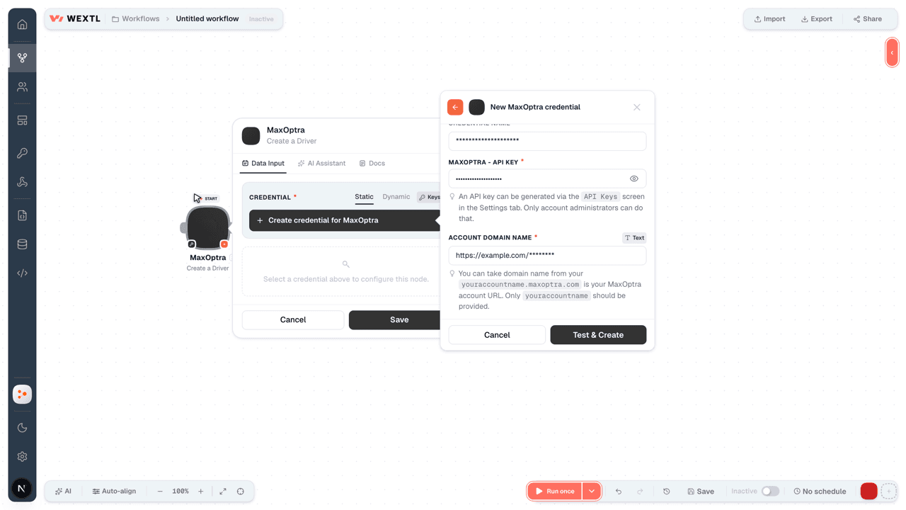 Connecting MaxOptra to WEXTL®