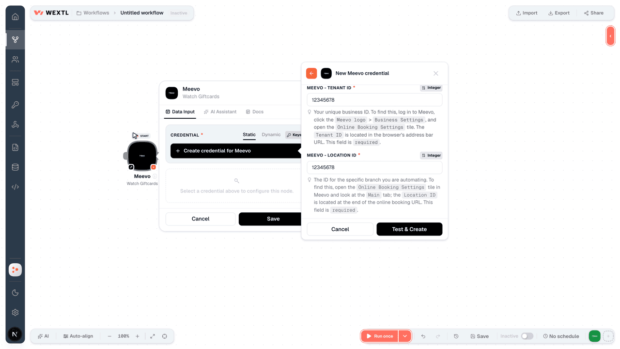 Connecting Meevo to WEXTL®