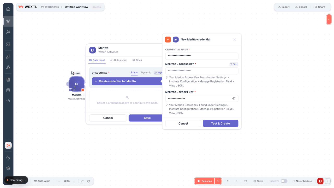 Connecting Meritto to WEXTL®