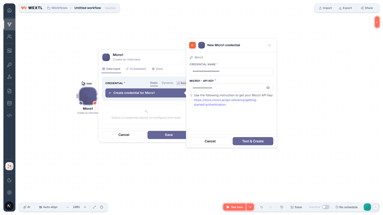 Connecting Micro1 to WEXTL®