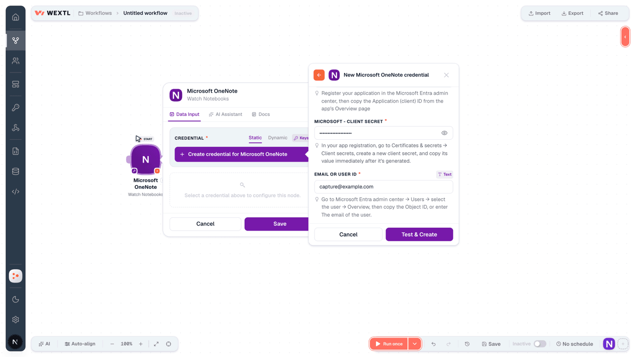 Connecting Microsoft OneNote to WEXTL®