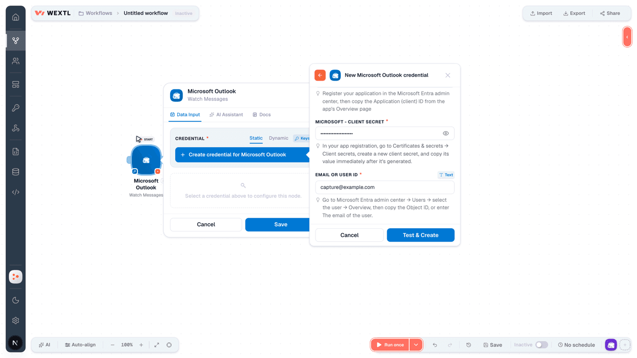 Connecting Microsoft Outlook to WEXTL®