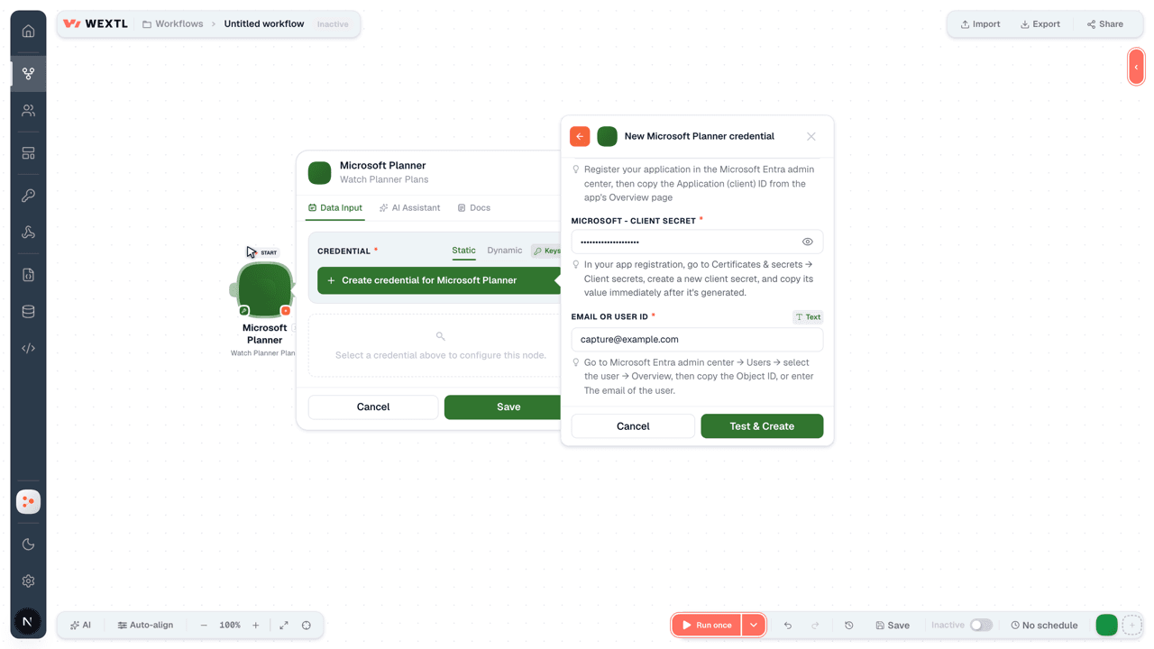 Connecting Microsoft Planner to WEXTL®