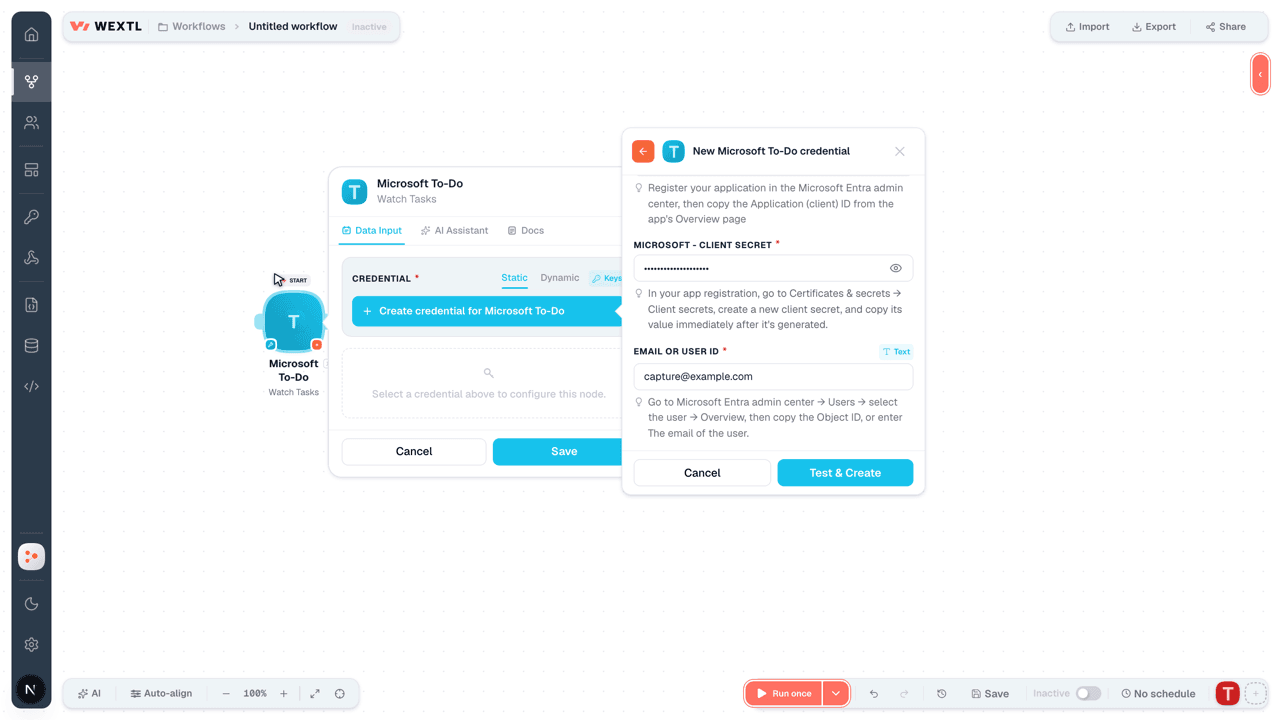 Connecting Microsoft To-Do to WEXTL®