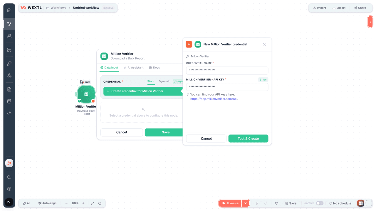 Connecting Million Verifier to WEXTL®