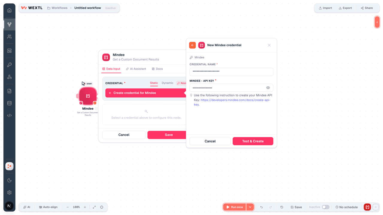 Connecting Mindee to WEXTL®