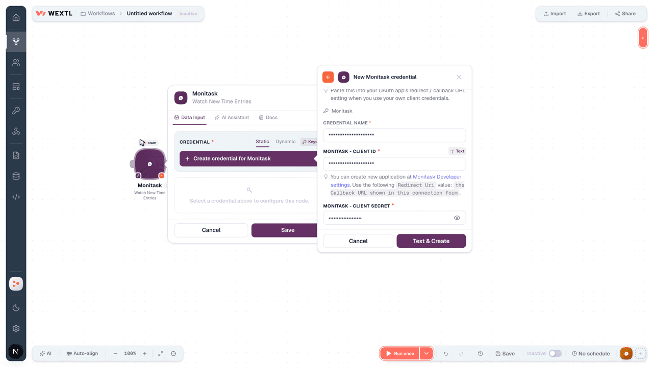 Connecting Monitask to WEXTL®