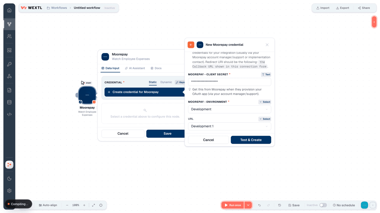 Connecting Moorepay to WEXTL®