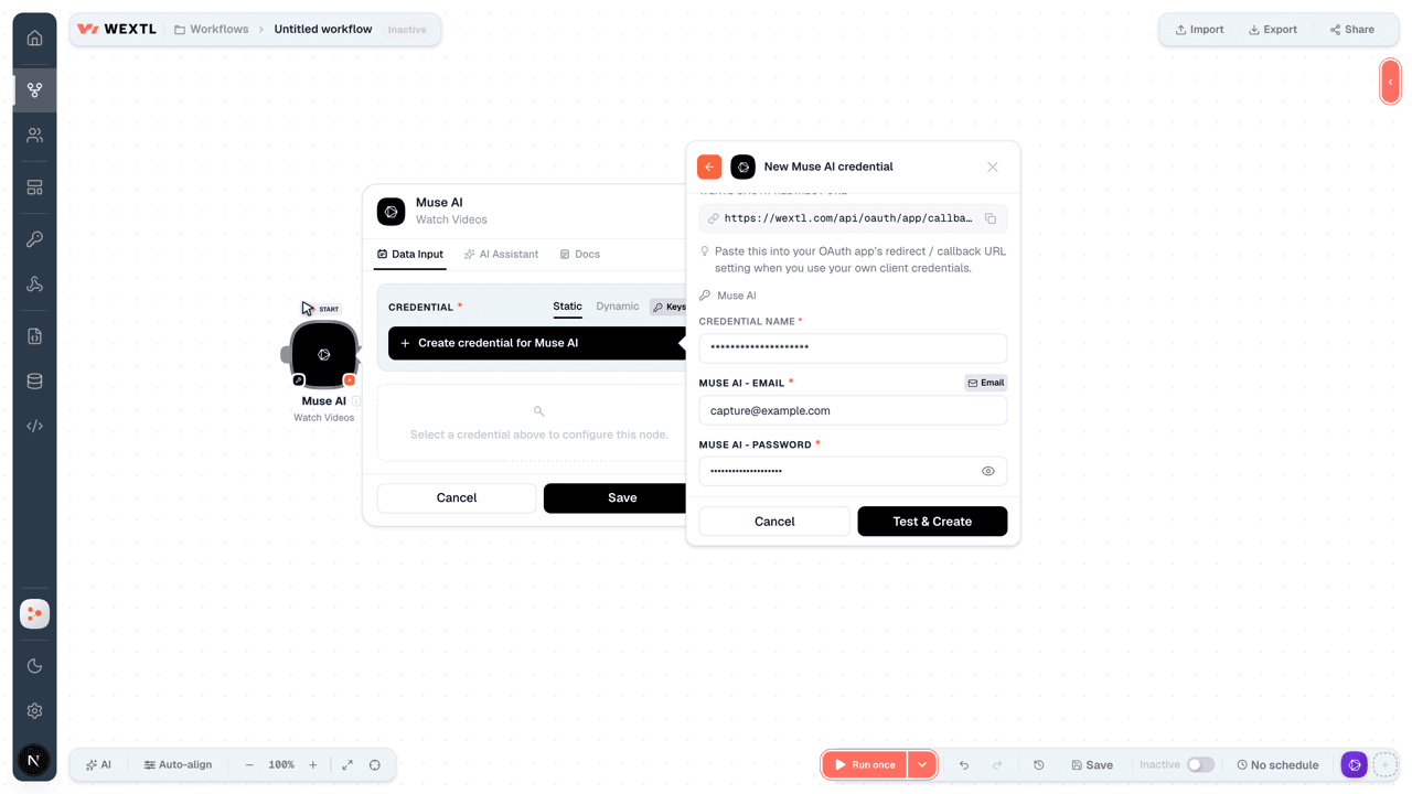 Connecting Muse AI to WEXTL®
