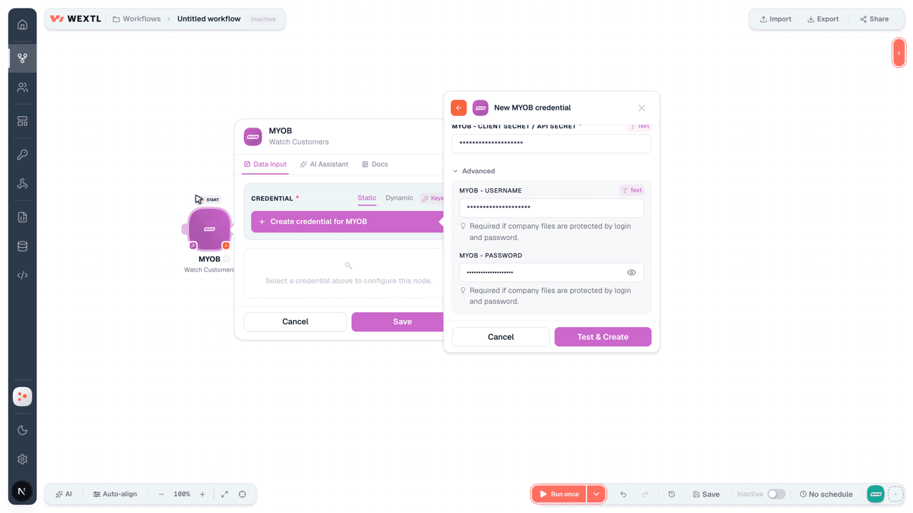 Connecting MYOB to WEXTL®