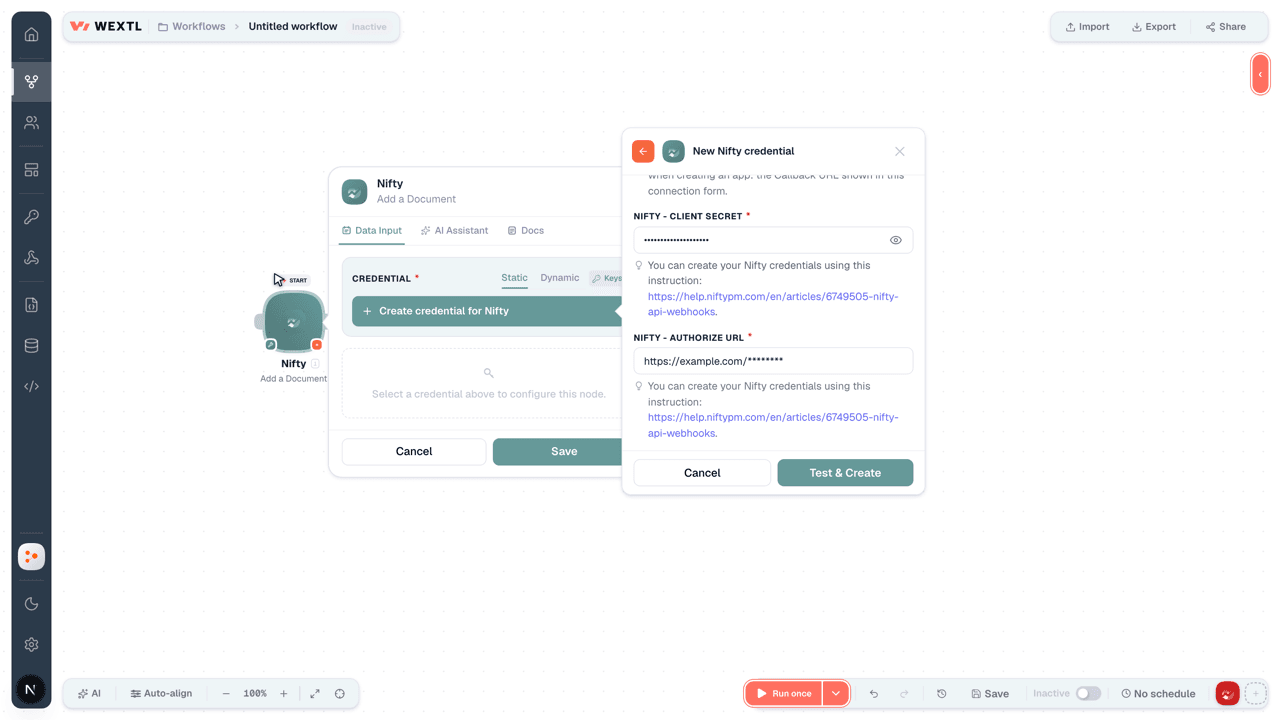 Connecting Nifty to WEXTL®