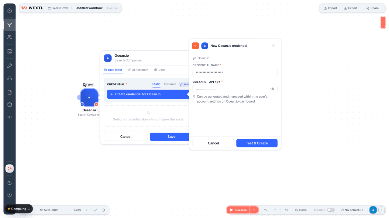 Connecting Ocean.io to WEXTL®