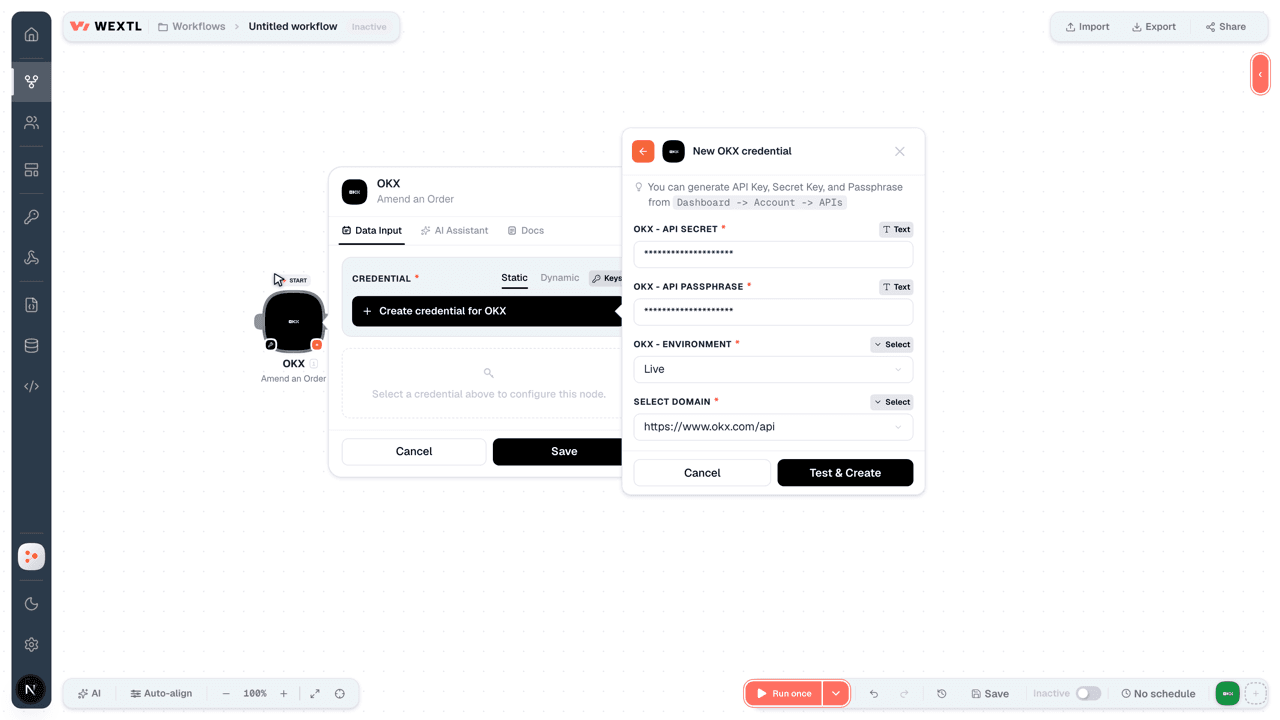 Connecting OKX to WEXTL®