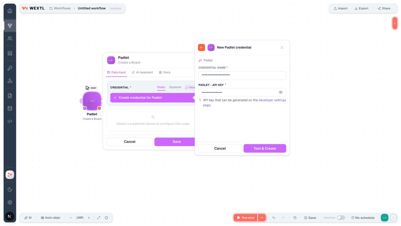 Connecting Padlet to WEXTL®