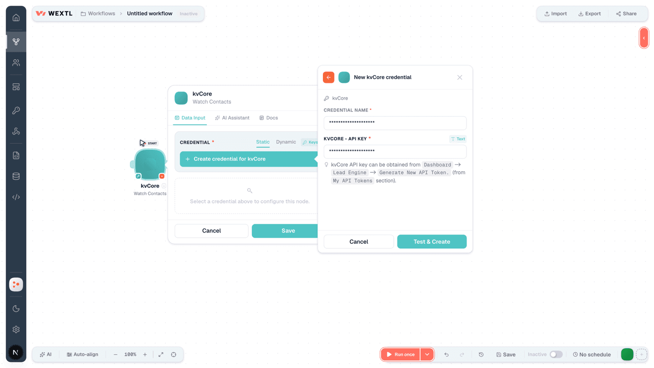 Video slide demonstrates how kvCore is connected in WEXTL builder.