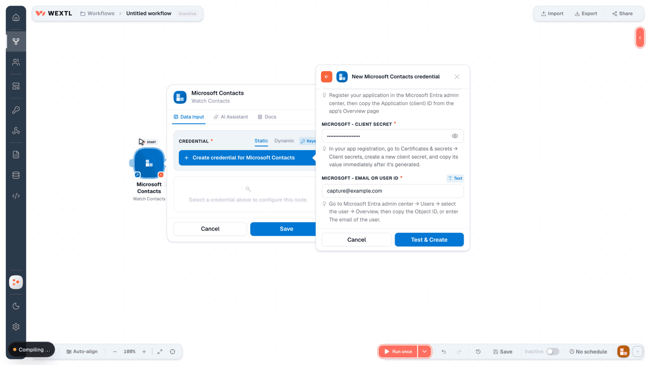 Connecting Microsoft Contacts to WEXTL®