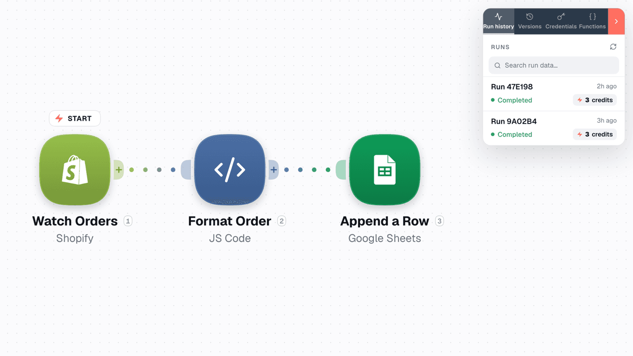 Video slide shows the Runs sidebar listing recent workflow executions with status badges on WEXTL®.